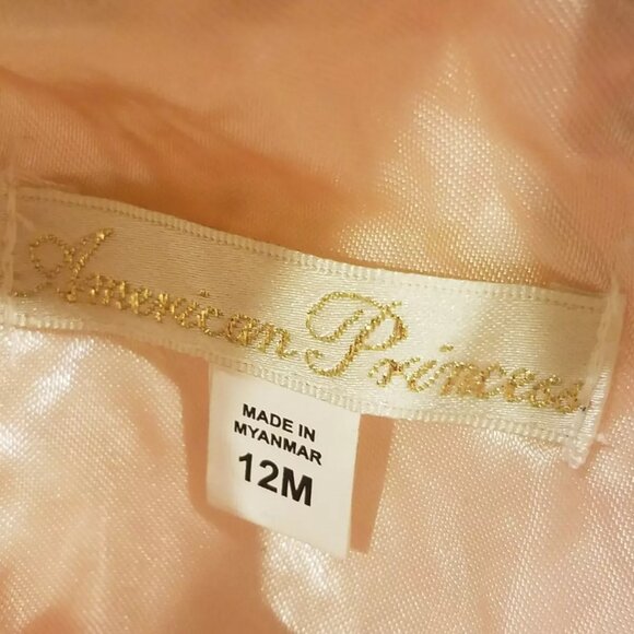 American Princess Infant Girls' Party Dress - Blush Pink - Size 12 Months - Picture 2 of 3